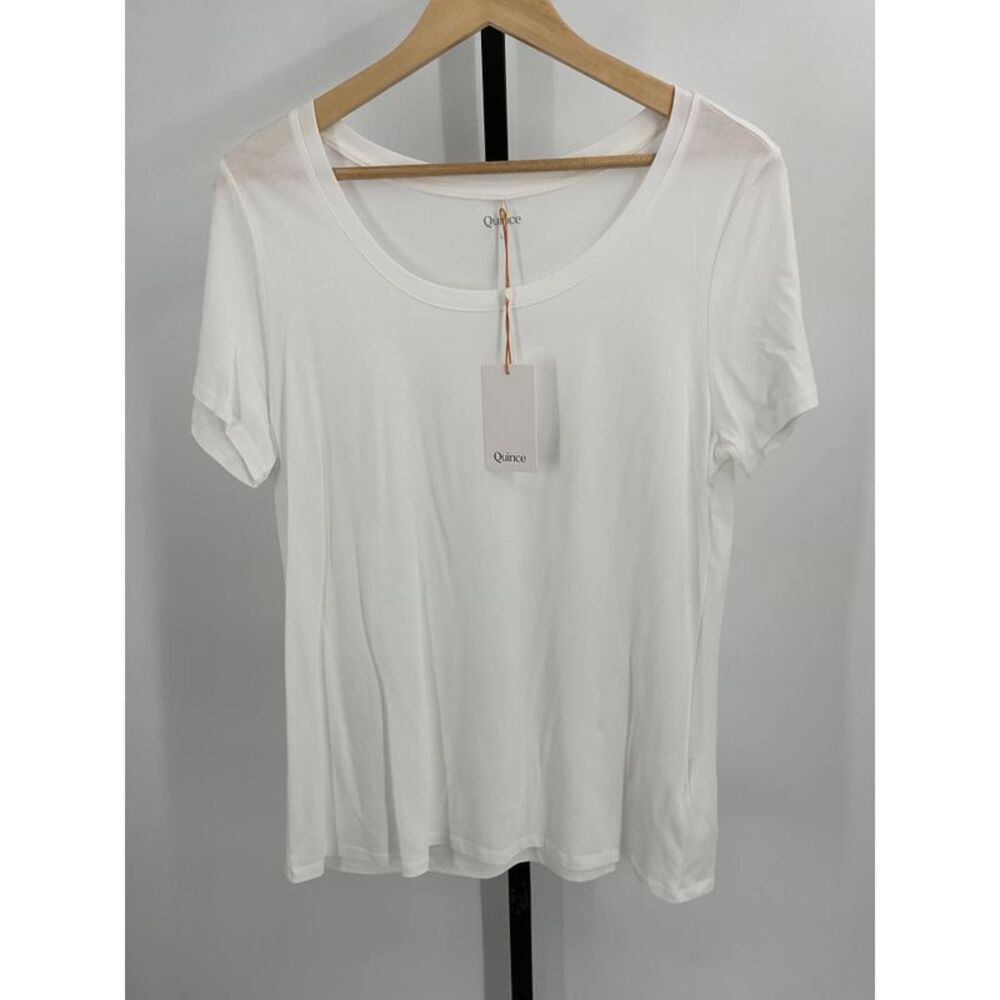 Quince Women's Cotton Modal Scoop Neck Tee White M